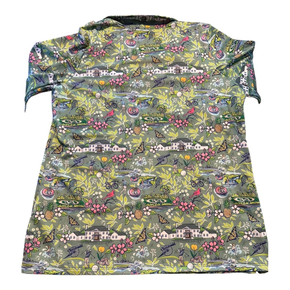 Katherine Way 2X UPF 50+ Botanical Print Sun Golf  Shirt Made USA NWT Stretchy - Picture 2 of 15